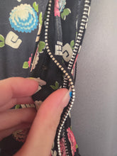 Load image into Gallery viewer, 1940s Black and Multicoloured Flower Dress
