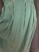 Load image into Gallery viewer, 1940s CC41 Green and White Stripe Dress
