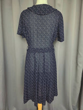Load image into Gallery viewer, 1950s Navy Blue Dress With White Spot Print
