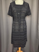 Load image into Gallery viewer, 1940s Black Broderie Anglaise Dress
