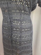 Load image into Gallery viewer, 1940s Black Broderie Anglaise Dress
