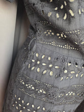Load image into Gallery viewer, 1940s Black Broderie Anglaise Dress
