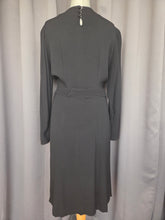 Load image into Gallery viewer, 1940s Black Crepe Beaded Long Sleeve Dress
