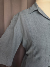 Load image into Gallery viewer, 1940s CC41 Dusky Blue Wool Button Dress
