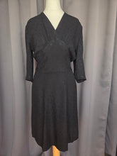 Load image into Gallery viewer, 1930s Black Damask Dress
