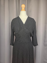 Load image into Gallery viewer, 1930s Black Damask Dress
