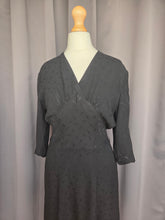 Load image into Gallery viewer, 1930s Black Damask Dress
