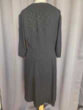 Load image into Gallery viewer, 1930s Black Damask Dress
