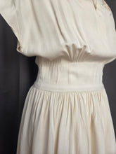 Load image into Gallery viewer, 1940s Cream Handpainted Flower Dress
