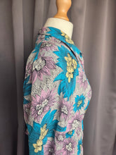 Load image into Gallery viewer, 1940s CC41 Teal, Lilac and Yellow Crepe Dress and Jacket Set
