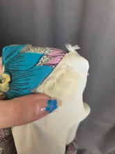Load image into Gallery viewer, 1940s CC41 Teal, Lilac and Yellow Crepe Dress and Jacket Set
