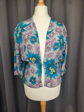 Load image into Gallery viewer, 1940s CC41 Teal, Lilac and Yellow Crepe Dress and Jacket Set
