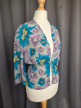 Load image into Gallery viewer, 1940s CC41 Teal, Lilac and Yellow Crepe Dress and Jacket Set
