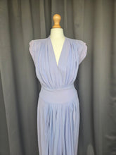 Load image into Gallery viewer, 1940s Lilac Crepe Wrap Front Long Dress
