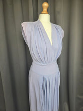 Load image into Gallery viewer, 1940s Lilac Crepe Wrap Front Long Dress
