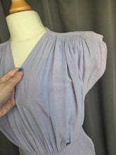 Load image into Gallery viewer, 1940s Lilac Crepe Wrap Front Long Dress
