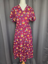 Load image into Gallery viewer, 1940s Burgundy And Multicoloured Floral Dress
