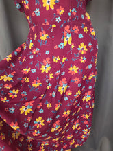 Load image into Gallery viewer, 1940s Burgundy And Multicoloured Floral Dress
