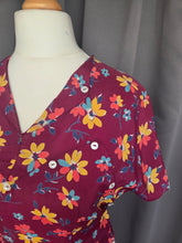 Load image into Gallery viewer, 1940s Burgundy And Multicoloured Floral Dress
