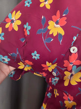 Load image into Gallery viewer, 1940s Burgundy And Multicoloured Floral Dress
