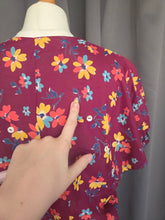 Load image into Gallery viewer, 1940s Burgundy And Multicoloured Floral Dress
