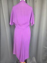 Load image into Gallery viewer, 1940s Bright Purple Crepe Dress With Gold Embroidery

