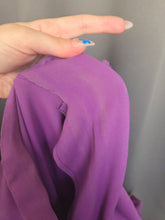 Load image into Gallery viewer, 1940s Bright Purple Crepe Dress With Gold Embroidery
