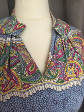 Load image into Gallery viewer, 1940s Sky Blue and Multicoloured Paisley Print Dress
