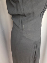 Load image into Gallery viewer, 1940s Black Bow Collar Dress
