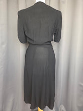 Load image into Gallery viewer, 1940s Black Bow Collar Dress
