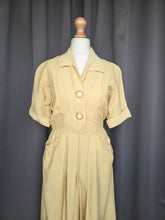 Load image into Gallery viewer, 1940s Lemon Yellow Dress With Big Buttons

