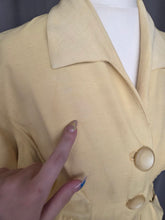 Load image into Gallery viewer, 1940s Lemon Yellow Dress With Big Buttons

