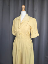 Load image into Gallery viewer, 1940s Lemon Yellow Dress With Big Buttons
