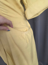 Load image into Gallery viewer, 1940s Lemon Yellow Dress With Big Buttons
