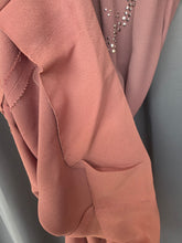 Load image into Gallery viewer, 1940s Mushroom Taupe Brown Crepe Studded Dress
