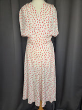 Load image into Gallery viewer, 1940s White Dress With Red Clover Print

