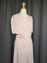 Load image into Gallery viewer, 1940s White Dress With Red Clover Print
