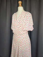 Load image into Gallery viewer, 1940s White Dress With Red Clover Print
