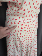 Load image into Gallery viewer, 1940s White Dress With Red Clover Print
