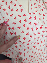 Load image into Gallery viewer, 1940s White Dress With Red Clover Print
