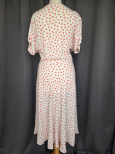 Load image into Gallery viewer, 1940s White Dress With Red Clover Print
