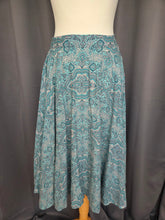 Load image into Gallery viewer, 1950s Blue, Black and White Paisley Print Full Circle Skirt
