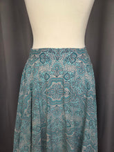 Load image into Gallery viewer, 1950s Blue, Black and White Paisley Print Full Circle Skirt
