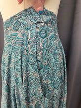 Load image into Gallery viewer, 1950s Blue, Black and White Paisley Print Full Circle Skirt
