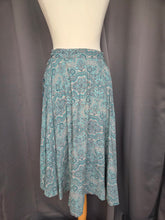 Load image into Gallery viewer, 1950s Blue, Black and White Paisley Print Full Circle Skirt
