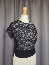 Load image into Gallery viewer, 1940s/1950s Black Beaded Lace Blouse Top
