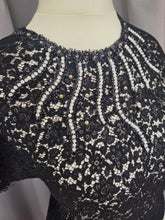 Load image into Gallery viewer, 1940s/1950s Black Beaded Lace Blouse Top
