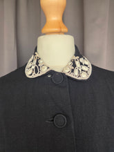 Load image into Gallery viewer, 1940s Black Cropped Lightweight Blouse/Jacket
