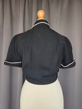 Load image into Gallery viewer, 1940s Black Cropped Lightweight Blouse/Jacket
