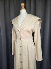 Load image into Gallery viewer, 1940s Cream Sailor Coat With Nautical Collar Back and Buttons
